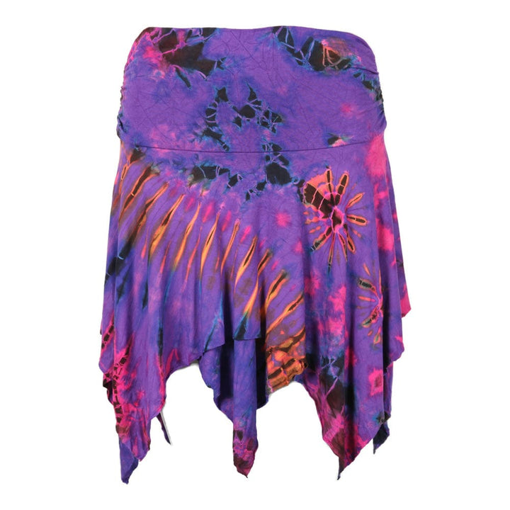 Tie Dye Hanky Hem Mini Skirt