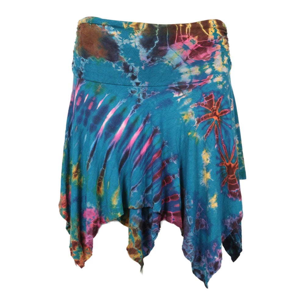 Tie Dye Hanky Hem Mini Skirt