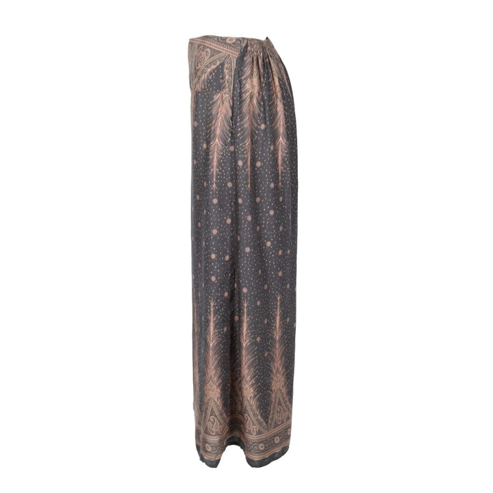 Feather Print Wide Leg Trousers