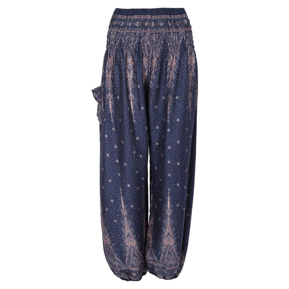 Feather Print Harem Pants