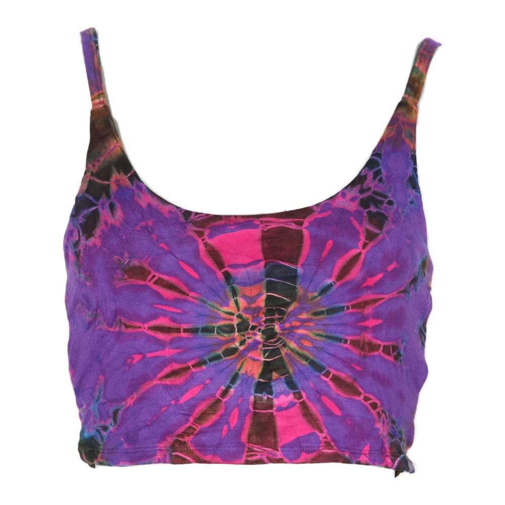 Tie Dye Lattice Back Crop Top