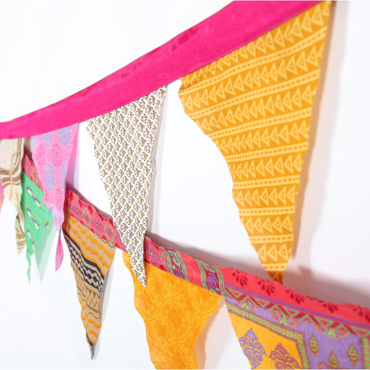 Extra Long Recycled Sari Flag Bunting