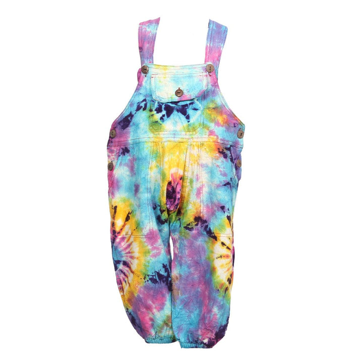 Kids Rainbow Tie Dye Dungarees