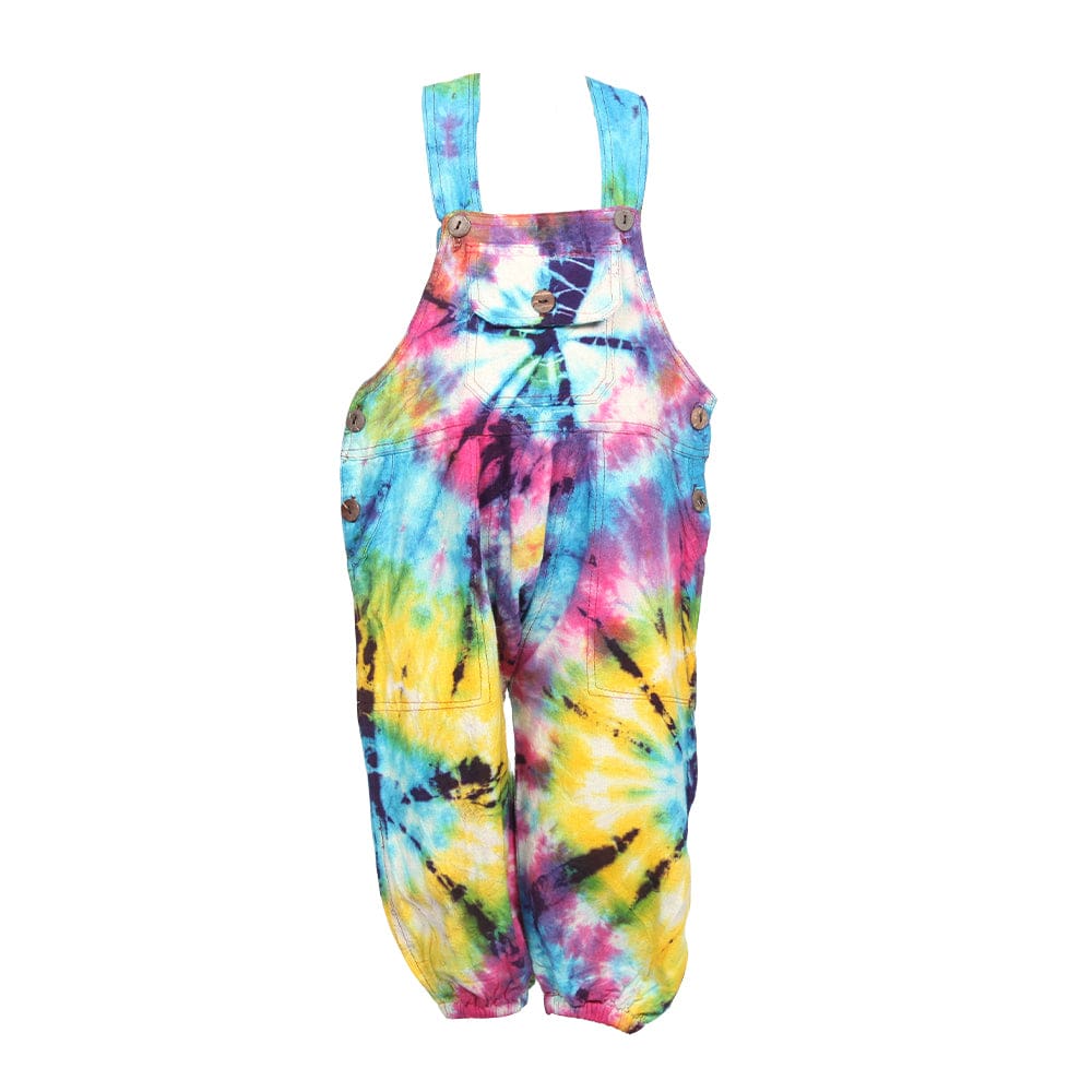 Kids Rainbow Tie Dye Dungarees