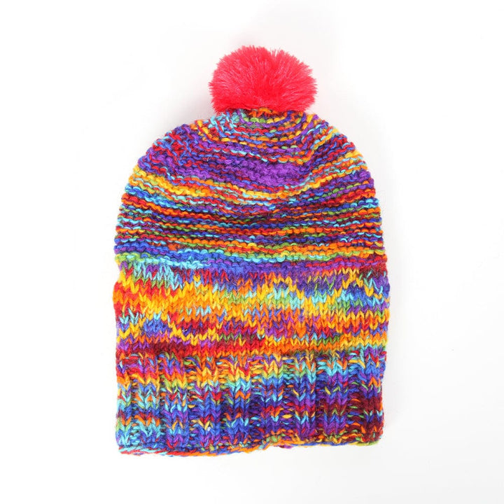 Fleece Lined Knit Pom Pom Hat