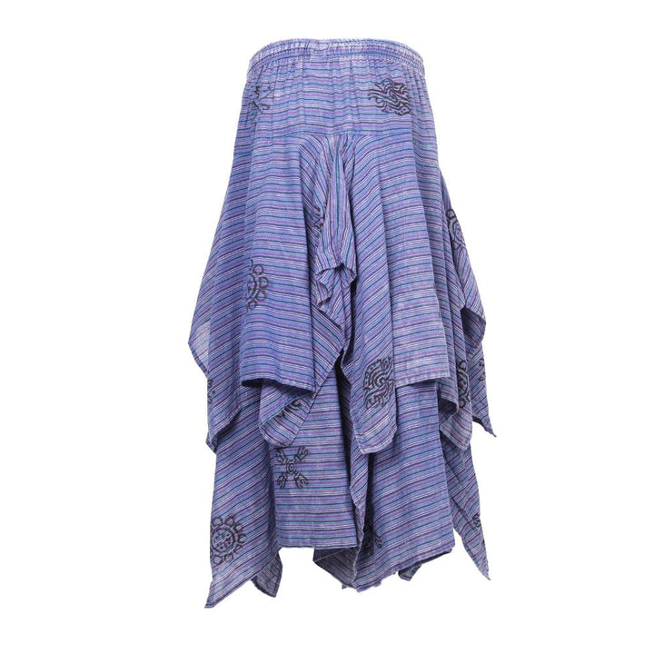 Layered Hanky Hem Printed Skirt