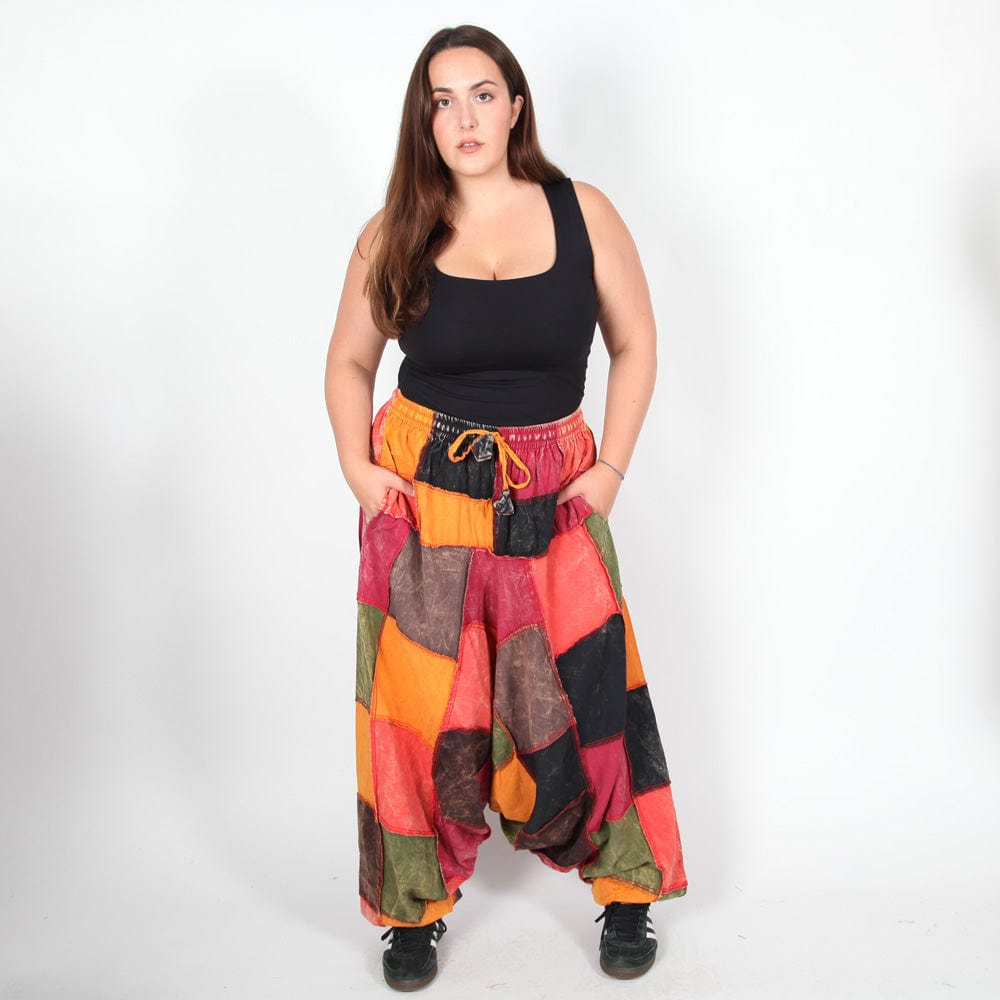 Grunge Patchwork Jogger Low Harem Pants