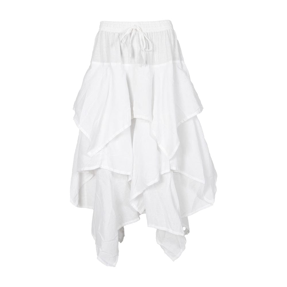 Cotton Layered Hanky Hem Skirt