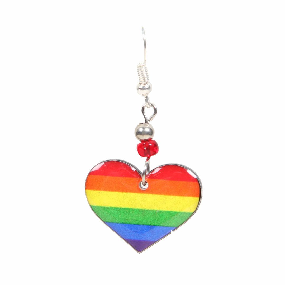 Rainbow Heart Drop Earrings