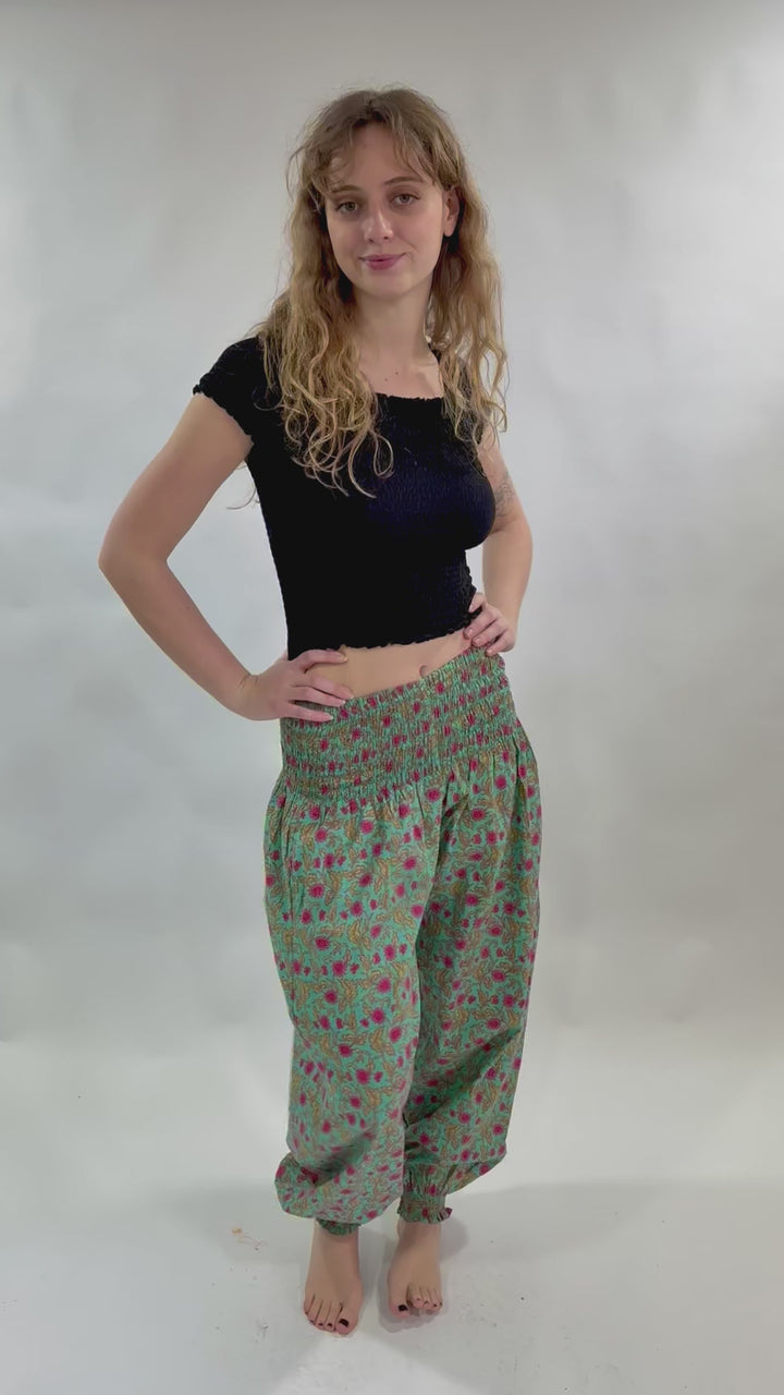 Flower Print Indian Genie Pants