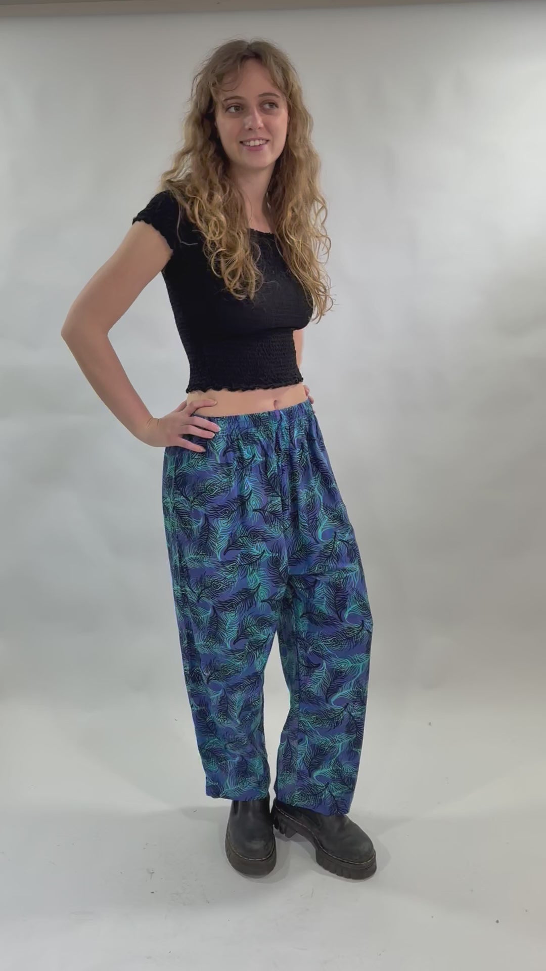 Feather Print Bali Trousers