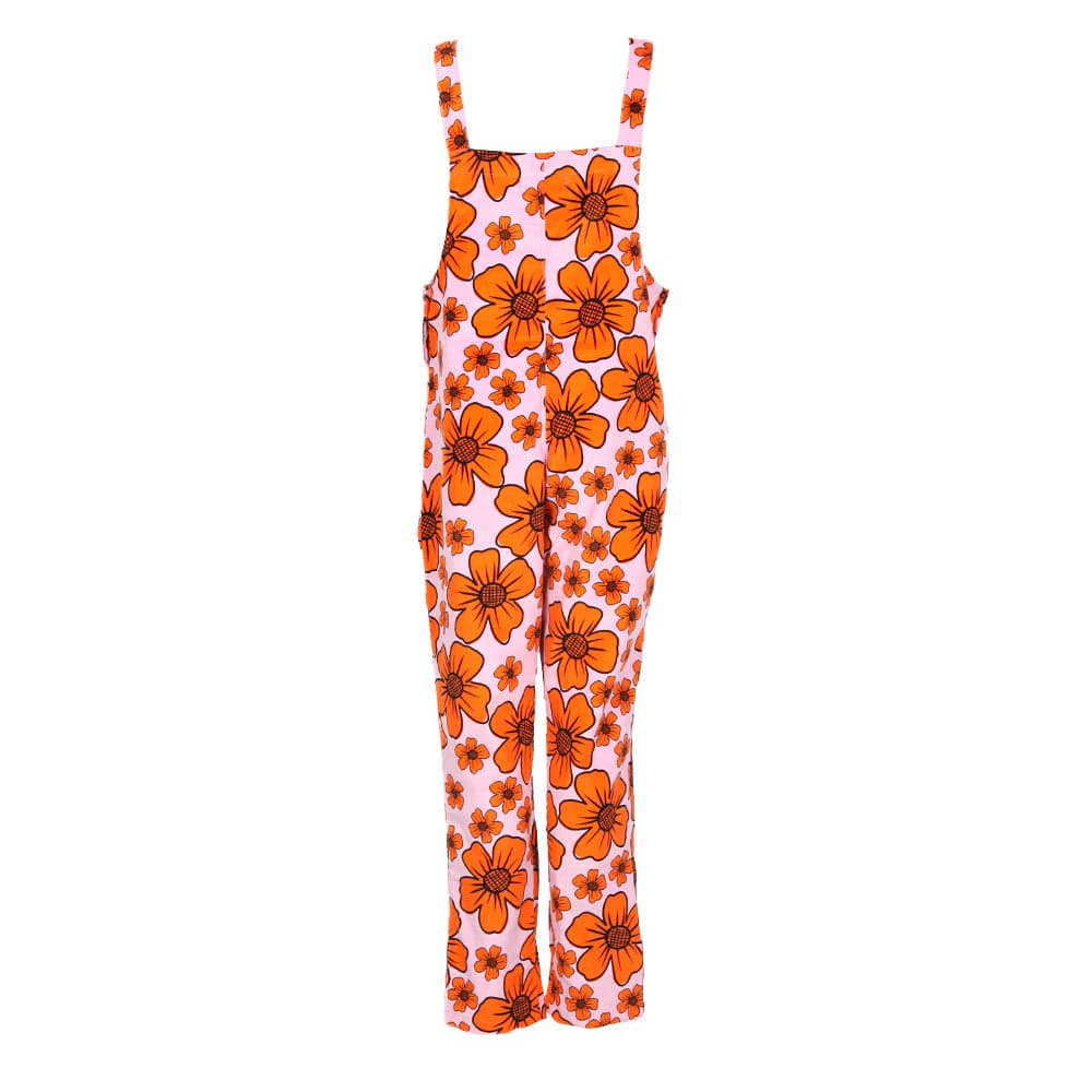 Flower Print Cord Dungarees..