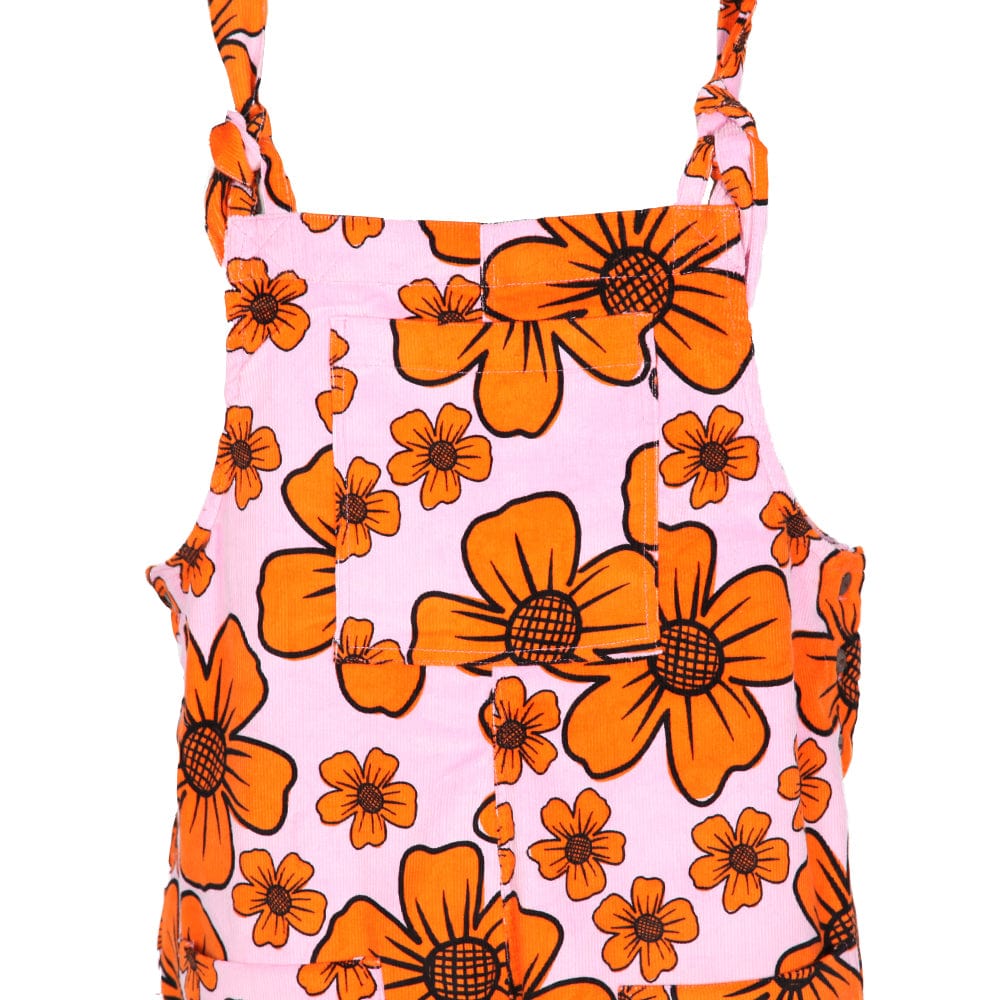 Flower Print Cord Dungarees..