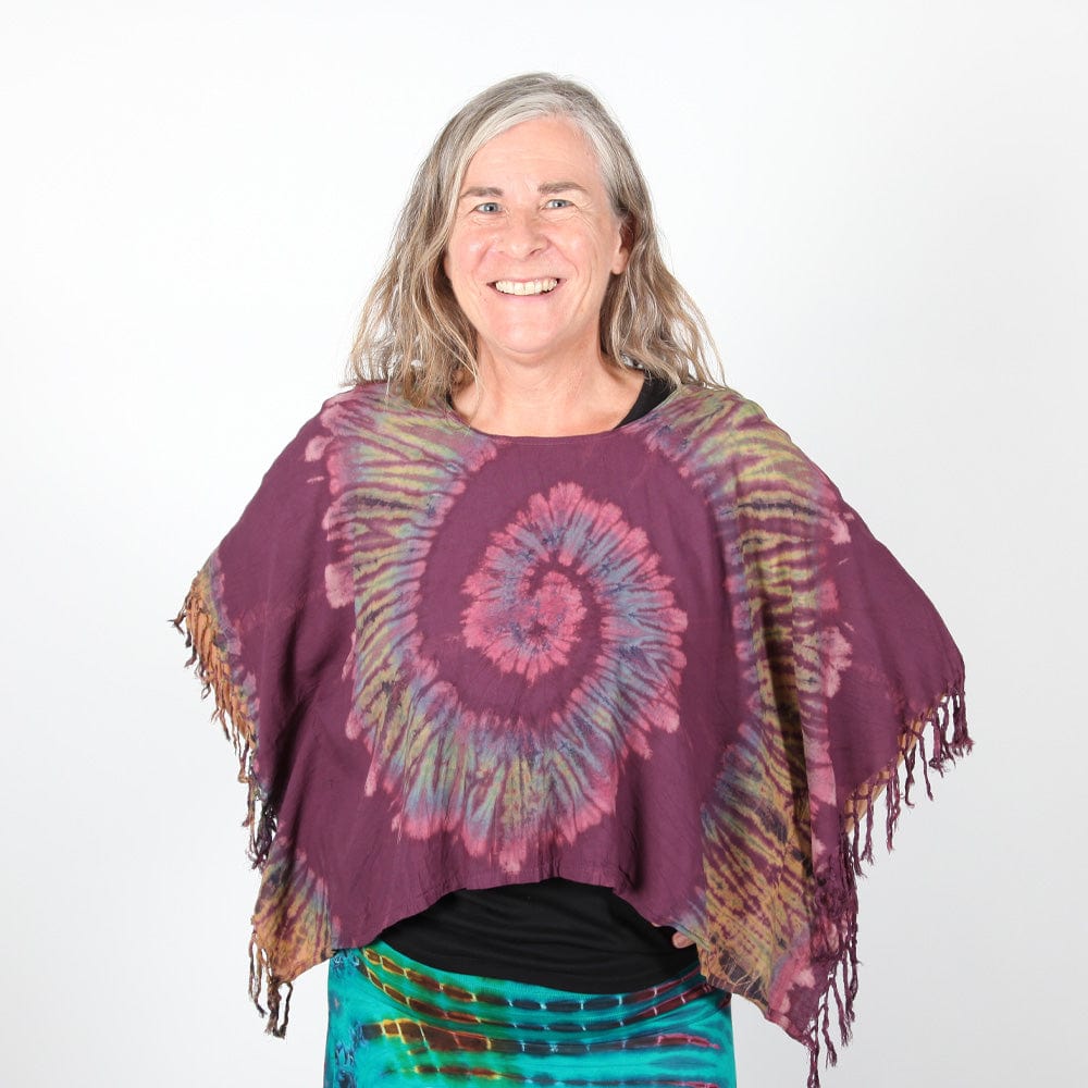 Tie Dye Cropped Poncho