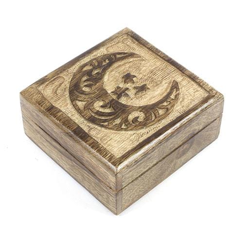 Crescent Moon Mango Wood Box