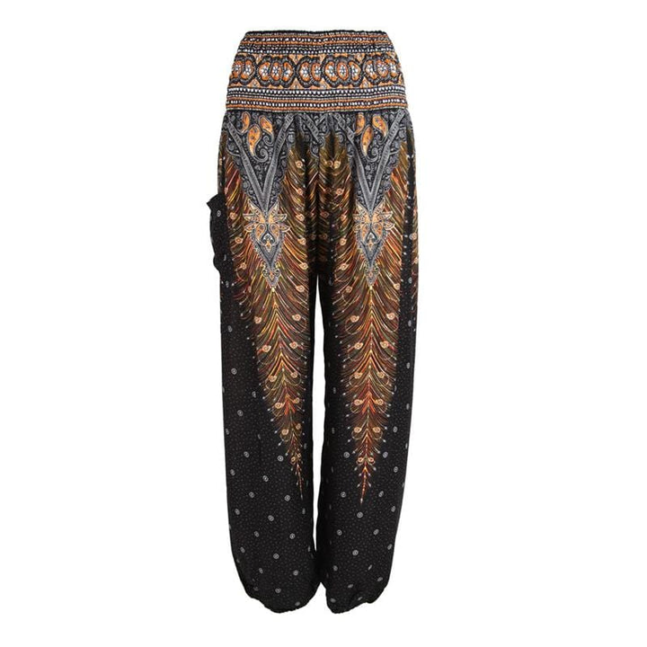 Peacock Feather Harem Pants