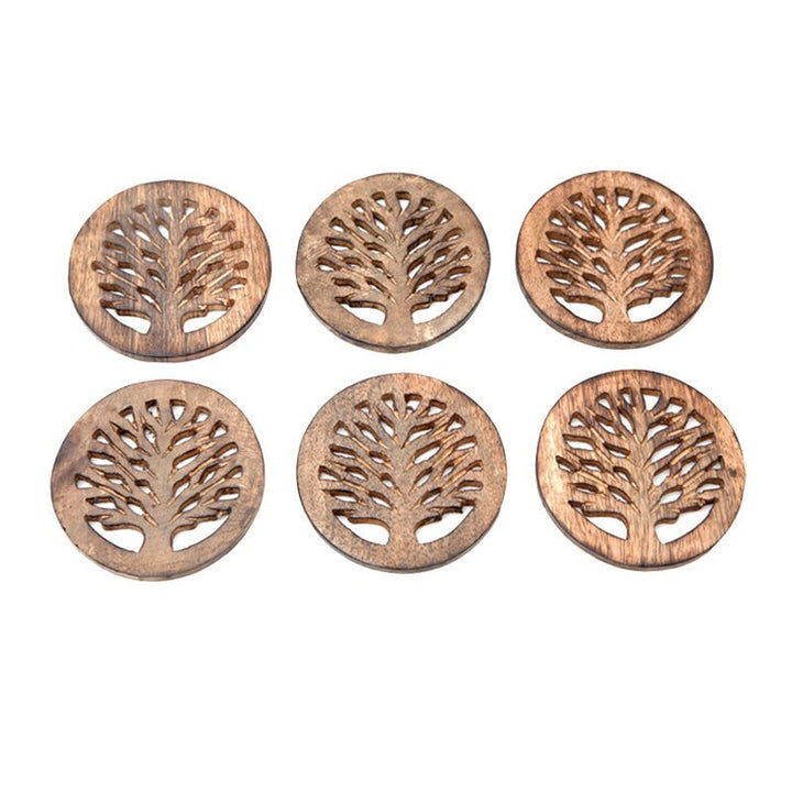 Trade Mango Wood Tree of Life Coasters 