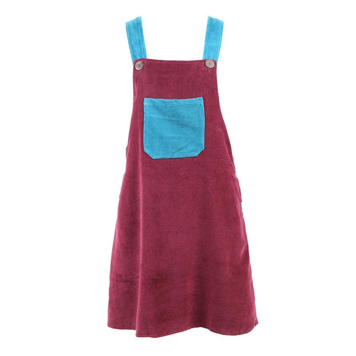 Velvet Pinafore Dungaree Dress