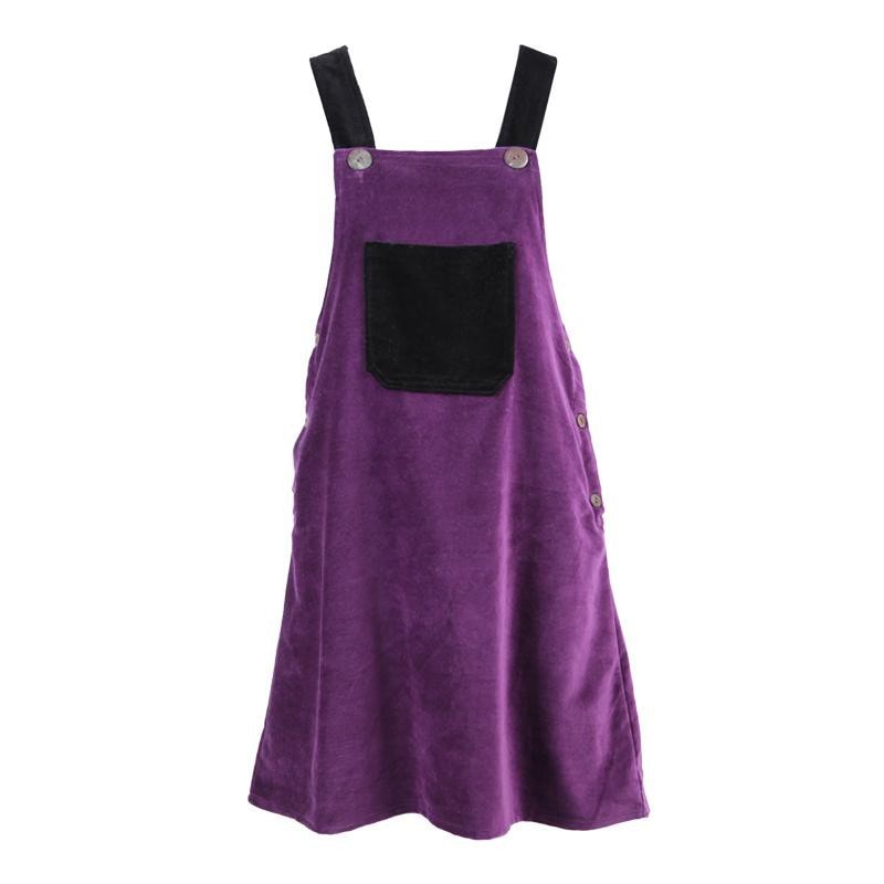 Velvet Pinafore Dungaree Dress