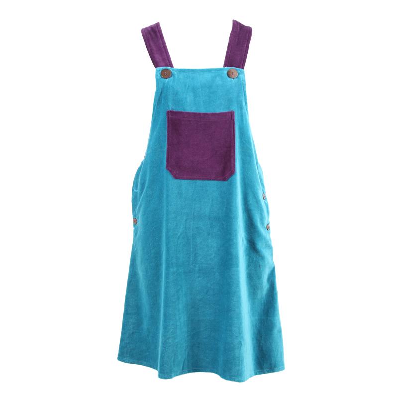 Velvet Pinafore Dungaree Dress