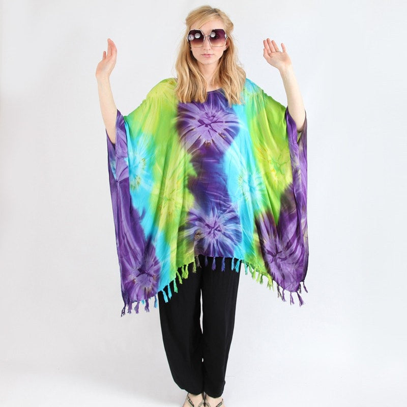 Tropical Tie Dye Beach Cover Up