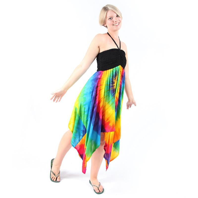 Bandeau Tie Dye Beach Dress