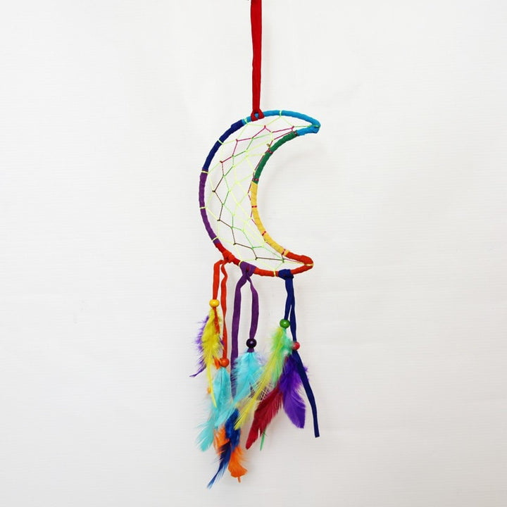 Rainbow Crescent Moon Dreamcatcher