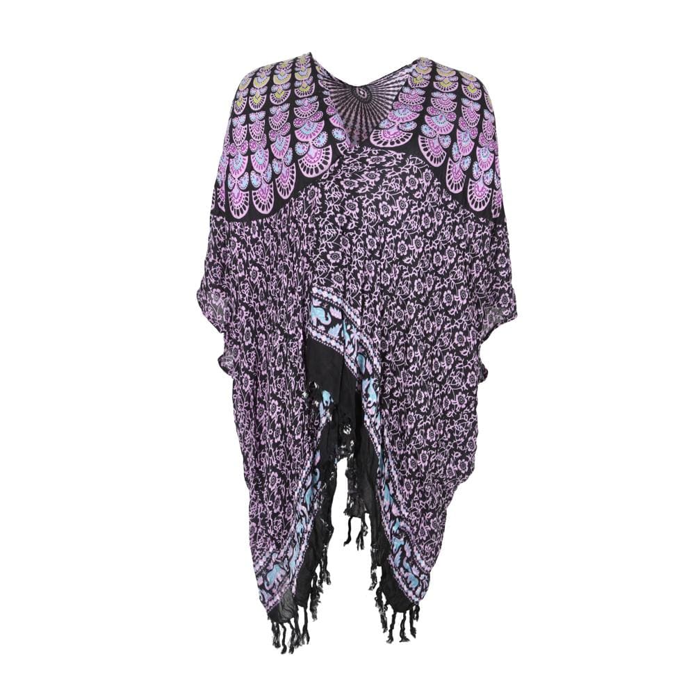 Peacock print Kimono Shrug