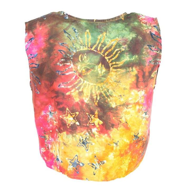 Tie Dye Button Through Vest