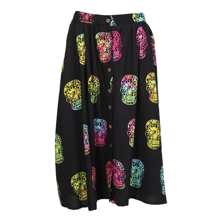 Sugar Skull Button Through Skirt..