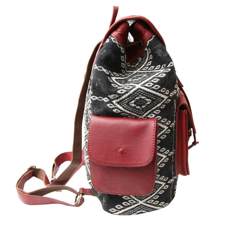 Leather Drawstring Backpack