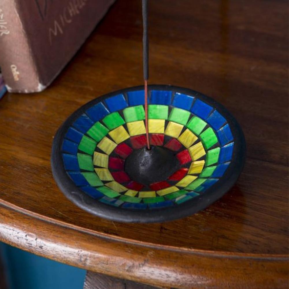 Round Rainbow Incense Holder