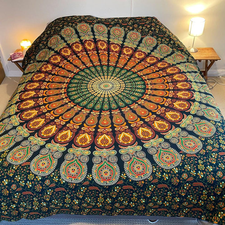 Peacock Bagru Bedspread..