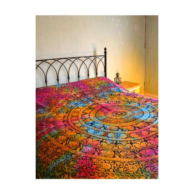 Tie Dye Elephant Bedspread