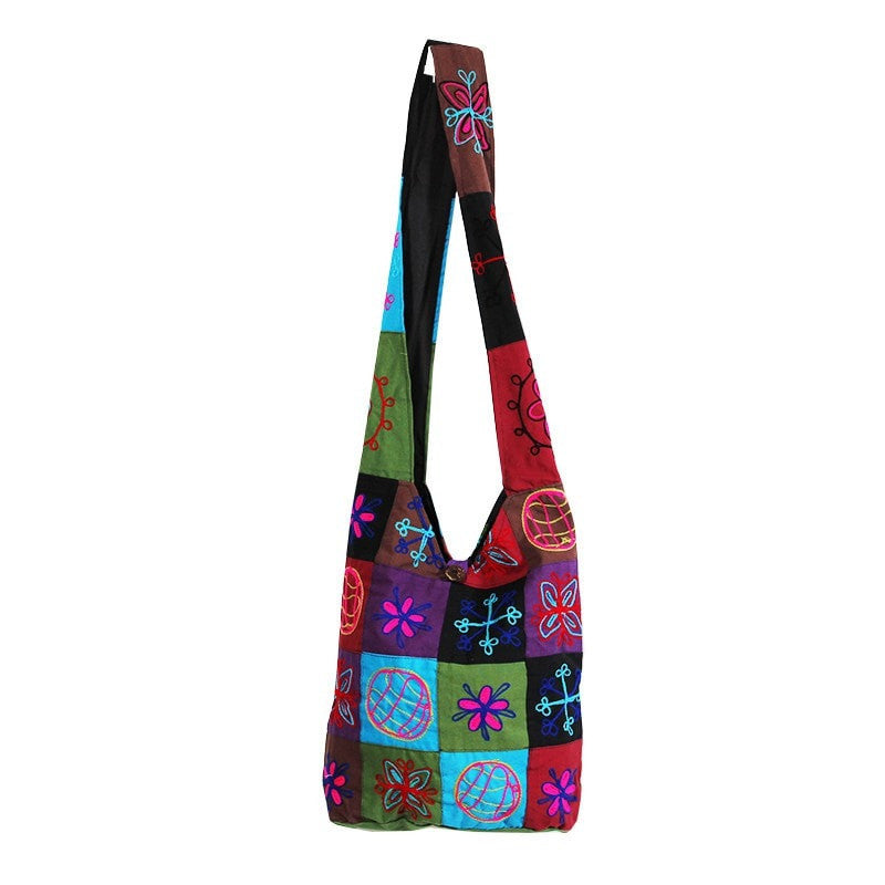 Gringo Embroidered Cotton Patchwork Bag