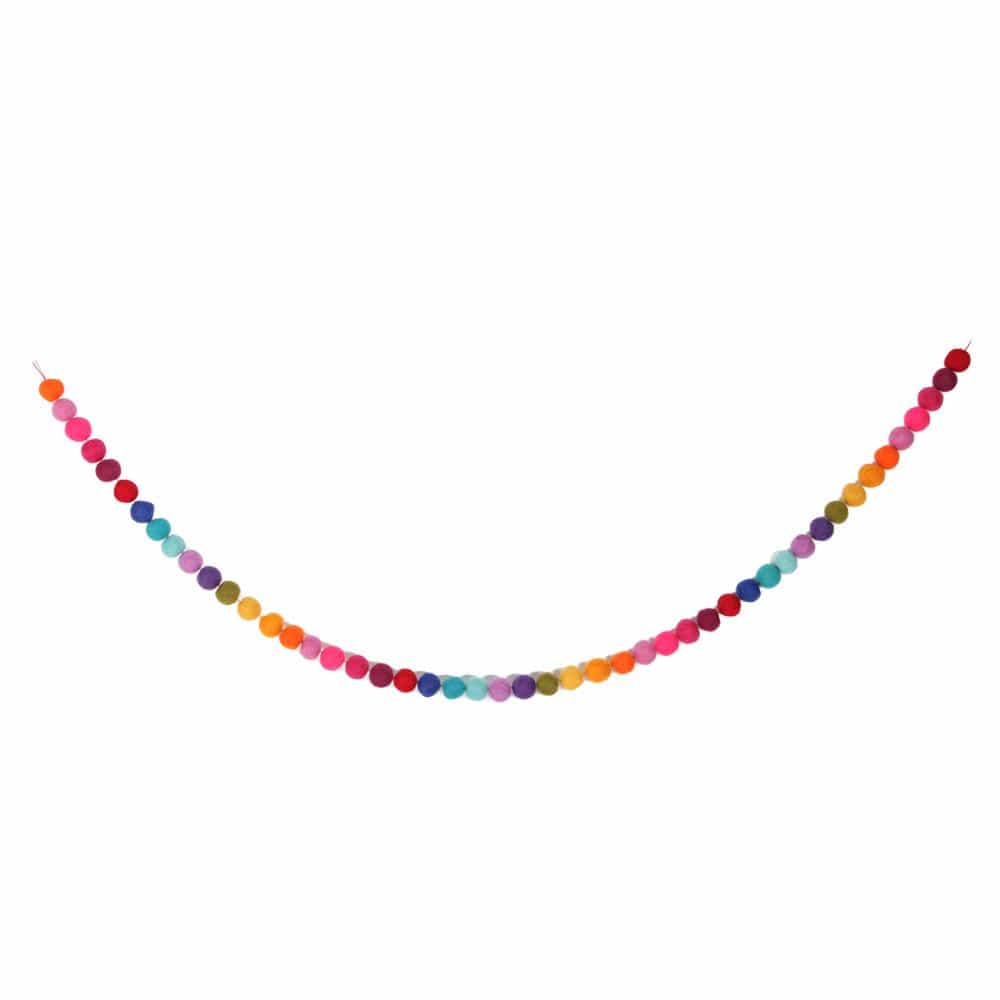 Rainbow Felt Ball Garland