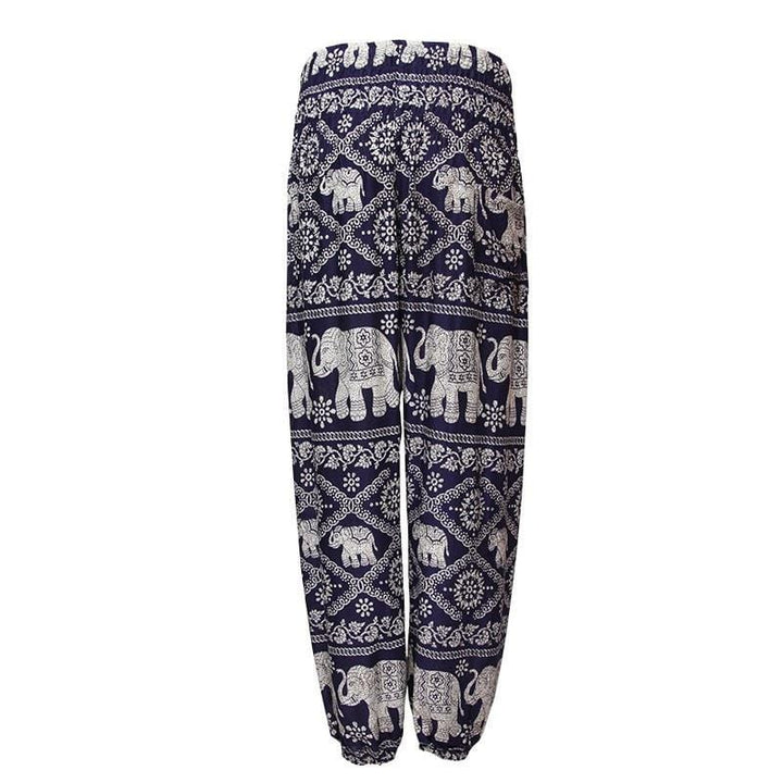 Thai Elephant Print Harem Trousers