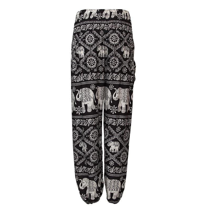 Thai Elephant Print Harem Trousers