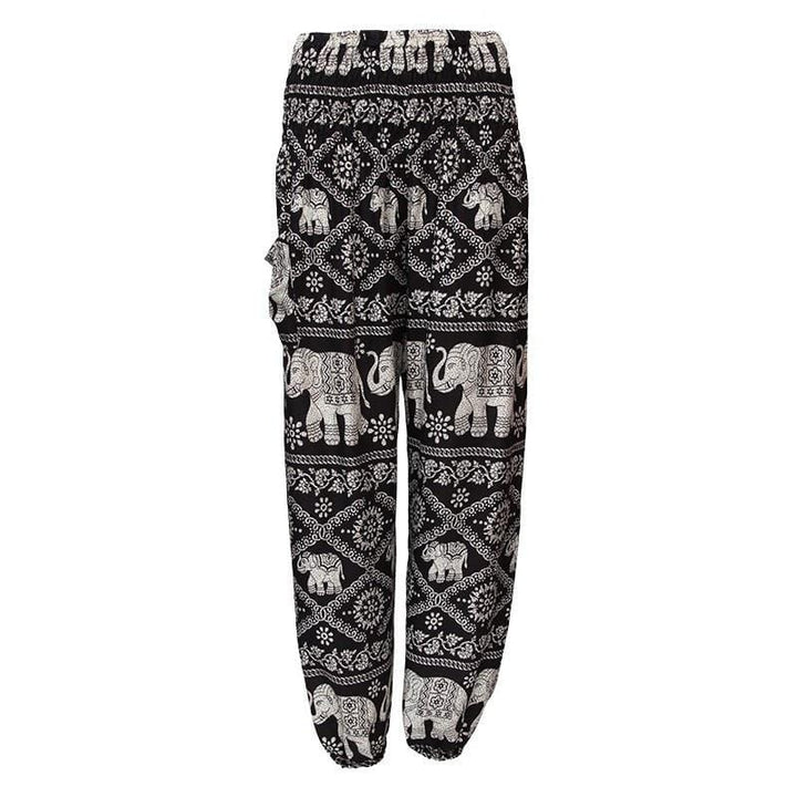 Thai Elephant Print Harem Trousers