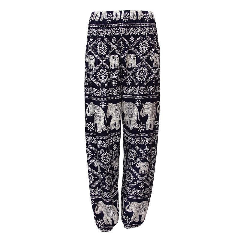 Thai Elephant Print Harem Trousers