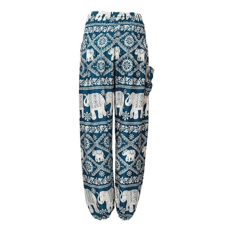 Thai Elephant Print Harem Trousers