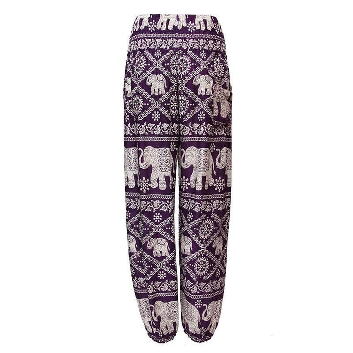 Thai Elephant Print Harem Trousers