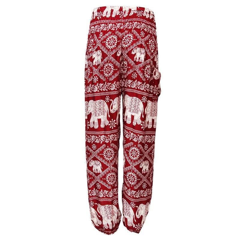 Thai Elephant Print Harem Trousers