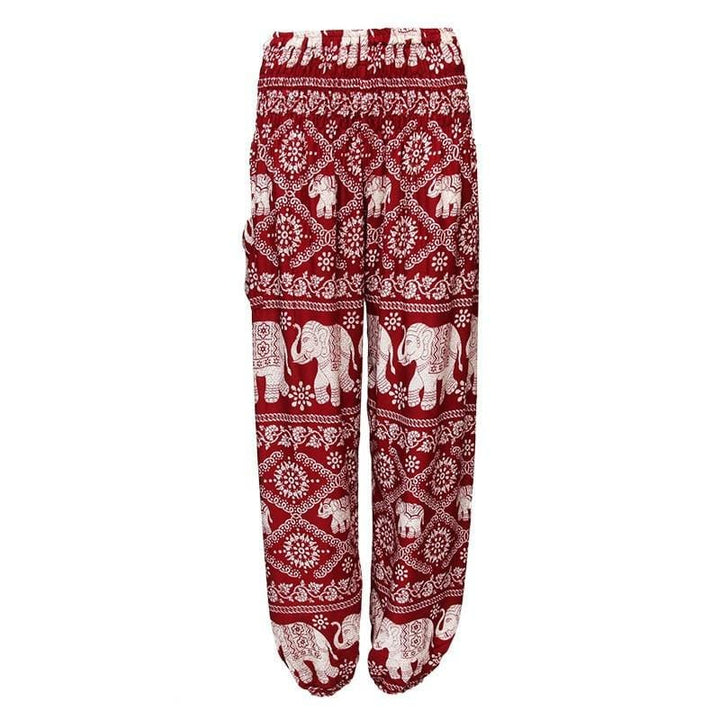 Thai Elephant Print Harem Trousers