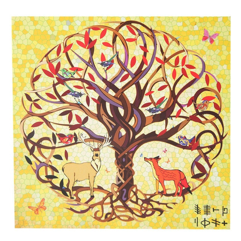 Tree of Life Deer & Fox Card