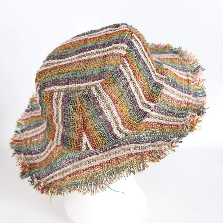 Men's Striped Hemp Sun Hat