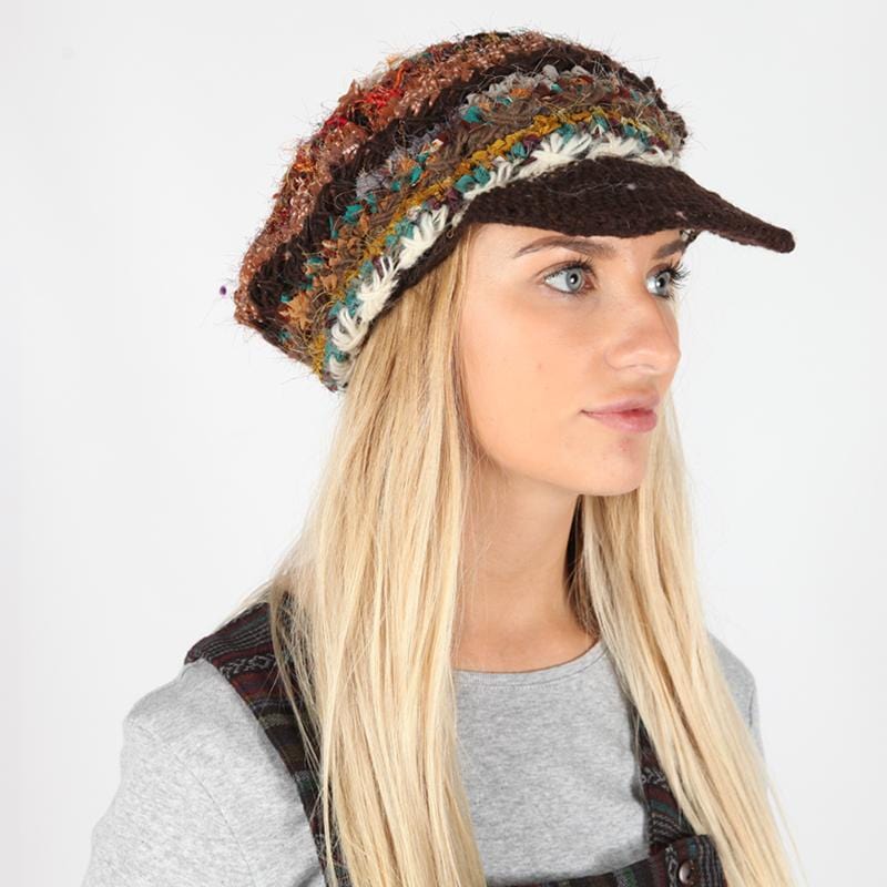 Slouchy Beanie Hat With Peak