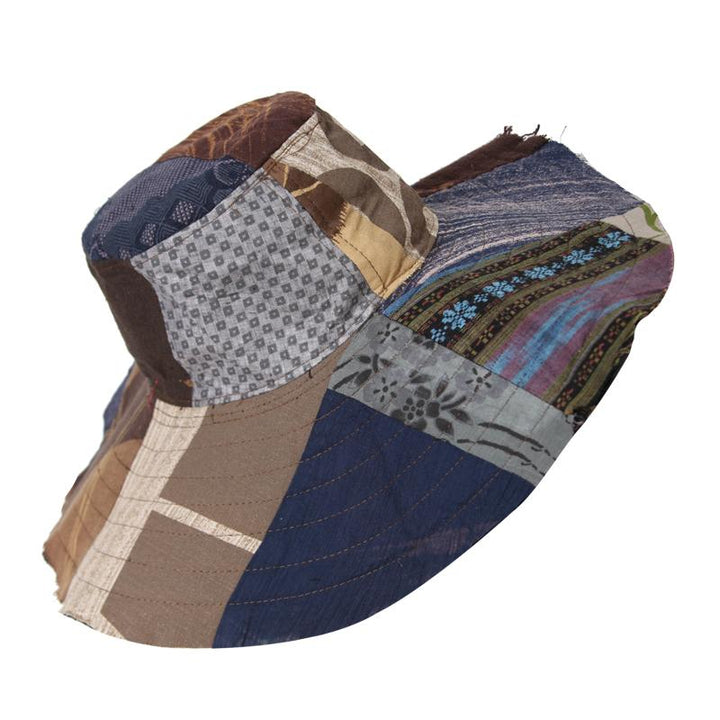 Wide Brim Patchwork Hat