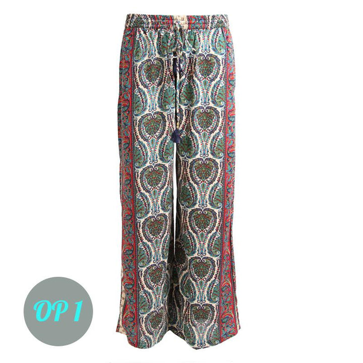 Wide Leg Printed Trousers