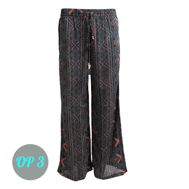 Wide Leg Printed Trousers